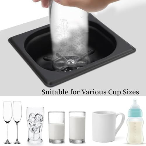 Mumusuki Glass Rinser for Kitchen Sinks, Automatic Stainless Steel Pitcher Rinser Bottle Cup Washer Cleaner for Hotel Bar Cafe(Black)