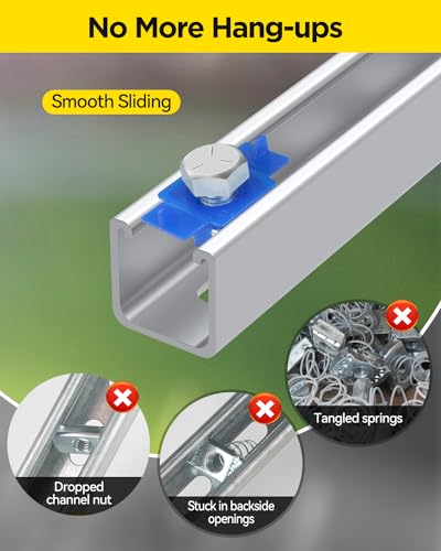 1/2"-13 Nylon Channel Squeeze Nut and Bolt - 16 Pack, 1/2″ Drive 3/4″ (19mm) Strut Channel Impact Socket