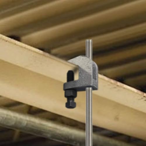 Top Beam Clamps, UNC 1/2" Iron Safety Rod Beam Clamp, 3/4" Jaw Opening, Beam Wall Ceiling Mount Vertical Piping Support-Clamp for Copper, PVC Tubing, 10 Packs