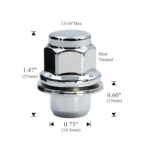 Set of 20 12x1.5 Mag OEM Factory Washer Style 1.47" Chrome Lug Nuts for Toyota Tacoma 4 Runner SR5 Pre-Runner TRD Off-Road Limited OEM Replacement (20pcs, 6 Grade)