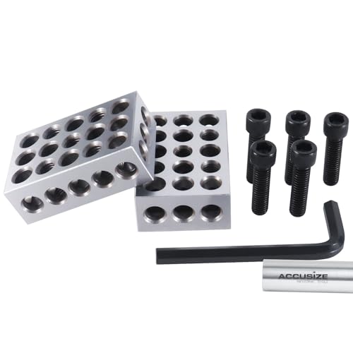 Accusize Ultra Precision 1-2-3 Blocks Set, 23 Holes, 2 Pc Pair