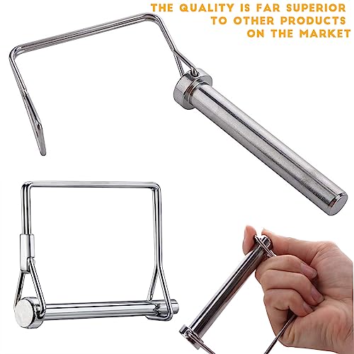 10 PCS Heavy Duty Large Long Lock Pin Carbon Steel Hitch Pin for Trailer,Boat,Vehicle 25/64 X 4"(10X100MM) 25/64" X 4"