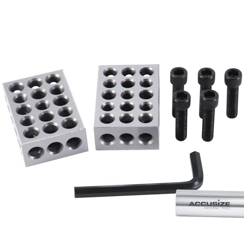 Accusize Ultra Precision 1-2-3 Blocks Set, 23 Holes, 2 Pc Pair