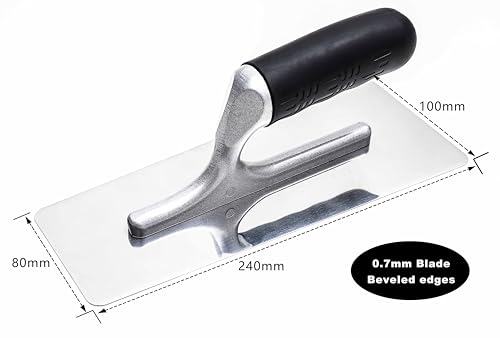 Venetian Plaster Finishing Trowel Set 3 PC Polished Stainless Steel with Rubber Handle Paint Plastering Tools