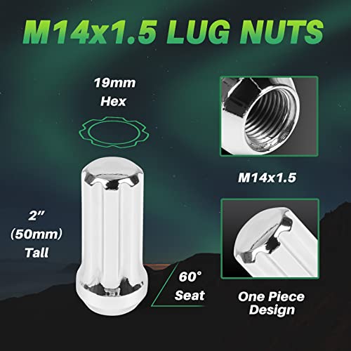 AUTOPTIM M14x1.5 32PCS 7 Spline Lug Nuts & Socket Key