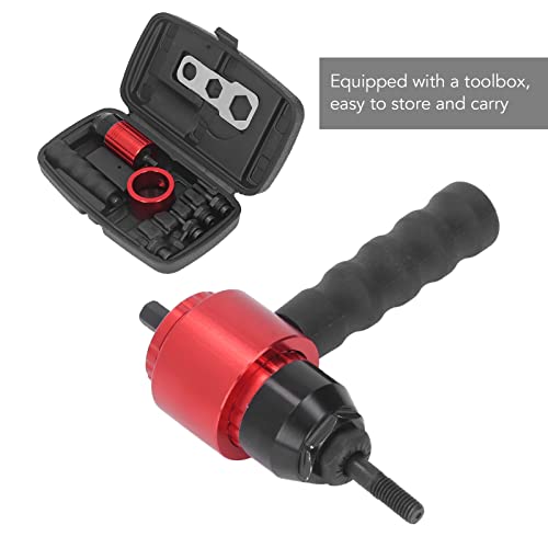Rivet Nut Drill Converter Attachment Tool Kit, Rivet Nut Tool Cordless Drill Electric Rivet Guns Kit with Detachable Handle, Handle Housing, Nuts, Storage Box and Small Wrench