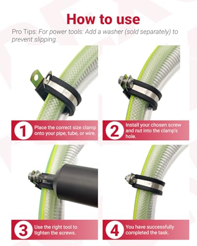 125PCS 10-Size Rubber Cushioned Cable Clamp P Clamp Kit, 1/4"-1-3/4" 125PCS
