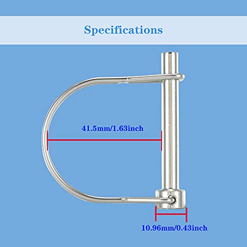 Heavy Duty Trailer Hitch Pins, Safety Coupler Pins 1/4 Inch Diameter, 1.97 Inch(50mm) Length, 316 Stainless Steel(4 Pcs)
