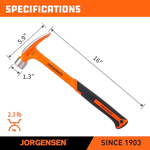 JORGENSEN 22 oz One-piece Forged Framing Claw Hammer with Nail Holder