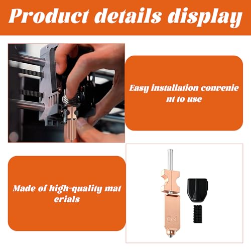 AD5X Nozzle,for Flashforge AD5X Nozzle Components, 2 Piece 3D Printer Accessory Set, Hardened Steel Nozzle Upgrade for High-Speed Printing, Compatible for Flashforge AD5X 3D Printers