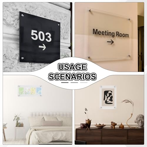 PATIKIL 1x4.7" Standoff Screws, 16 Pack Stainless Steel Stand Off Wall Mounts Wall Sign Mounting Hardware Advertising Standoff Nail for Hanging Acrylic Signs Picture Frame, Silver 1x4.7"