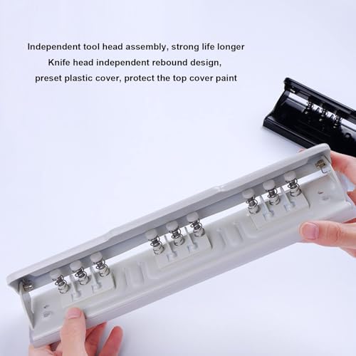 9 Hole Punch for B6 Planner, 8 Sheet Capacity, White