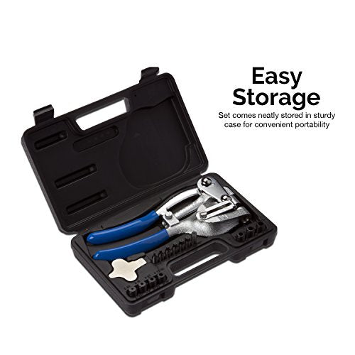 Neiko 02612A Hand Held Power Punch and Sheet Metal Hole Punch Kit, Cr-V 3/32" x 9/32" 8 Piece Set