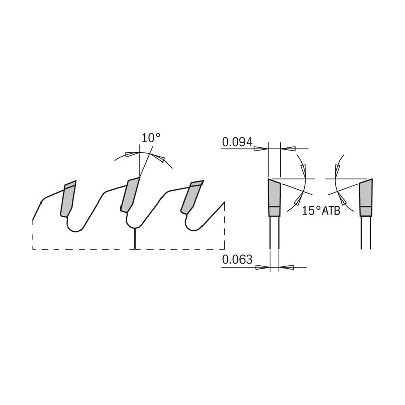 CMT Orange Tools 251.040.08- ITK Fine Finishing Saw Blade D=8-8-1/4 B=5/8 ß=ATB 15 K=0.094 P=0.064 a=10