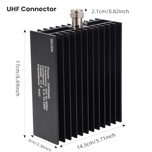 BECEN 200Watt 4.3-10 Mini DIN Male RF Dummy Load,DC to 3GHz 50 Ohm，Combine The use of Vector Network Analyzer，Spectrum Analyzer，Oscilloscope， Signal Generator