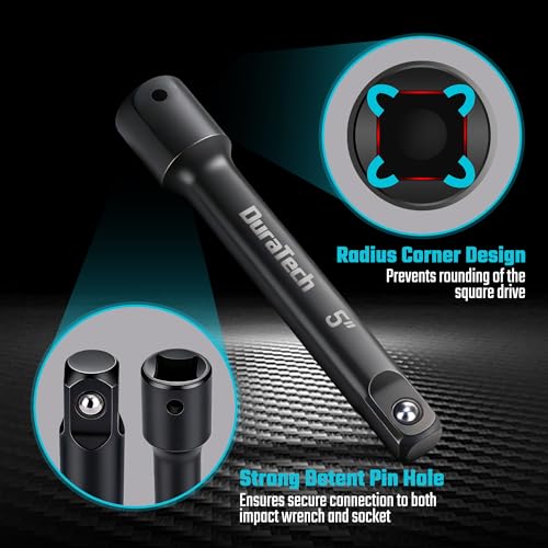 DURATECH 1/2" Impact Socket Extension Set, (5", 10" and 15") 5"-15"