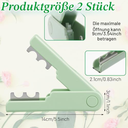 Pack of 2 Rose Thorn Remover Tool for Removal, Efficient Rose Cutting, Florist Supplies, Accessories Tools for Burr Removal for Garden, Florists, Gardening, Flower Arrangements (Green, White)