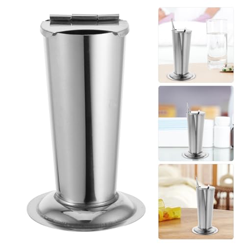 BETOOKY Stainless Steel Instrument Holder - Tapered Tweezers Container Sterilization Bottle Storage Box for Laboratory Cosmetic Tattoo Hairdressing Supplies - Portable and Easy to Clean