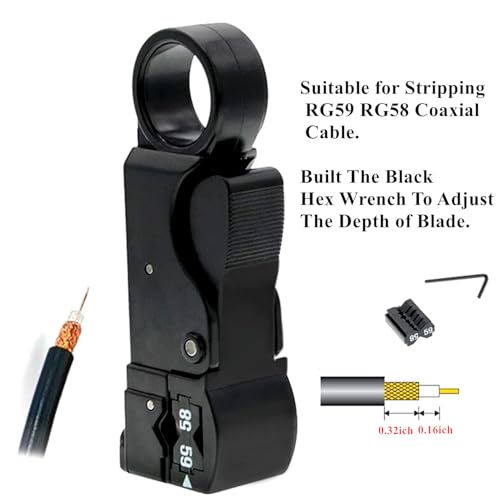Gaobige Coaxial Cable Tool Kit - BNC Crimp tool for RG58, RG59, RG62, RG174, 20PCS BNC Male Crimp Connectors for RG58 and 10PCS Female to Female Connectors, Heat Shrink Tubing Cable Tester, Stripper