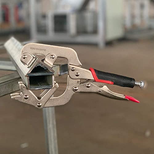 Monster & Master Welding Pipe Plier Clamps, 10" C-Clamp Locking with V-Pads 2PCS