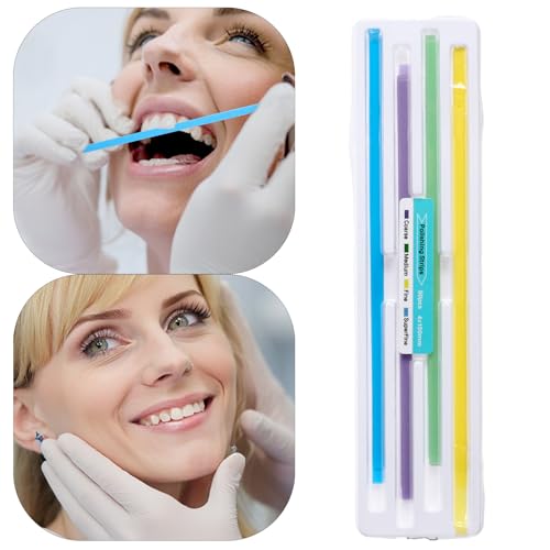 60 Pieces Teeth Sandpaper Tooth Polishing Strips Dental Sanding Strips | For gaps, dental sandpaper, oral care, teeth finishing gloss, contouring tool, for deep cleaning of teeth 60