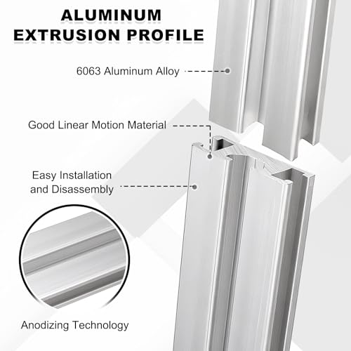 sourcing map 2Pcs 550mm 1030 Aluminum Extrusion Profile, European Standard Anodized Linear Rail for 3D Printer Part, CNC Machine, Linear Rail Guide, Silver 2