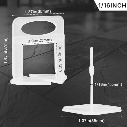 Tile Wedges 600 Pieces and Tile Spacers 1/16 Inch*500 Piece Tools Leveling Wedges, Spacers Clips for Stone Installation