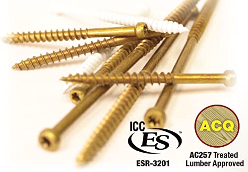 GRK Fasteners 116728 FIN/Trim #8 x 2 Screws 510CT, Gold #8 x 2" 510