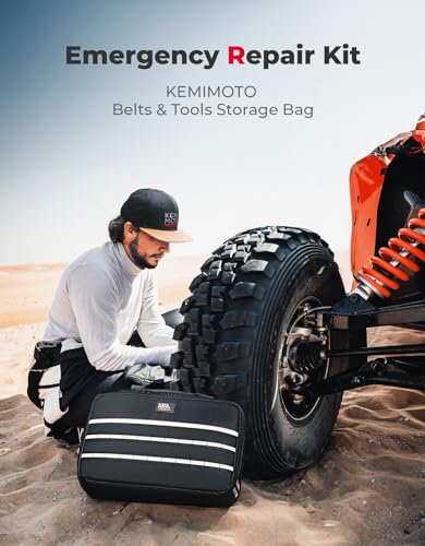 KEMIMOTO Drive Belt Bag Tool Bag Fit UTV ATV TPU Fabric Large Capacity
