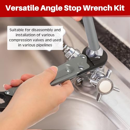 4 Pcs Angle Stop Wrench Kit Plumbing Tool, Olive Ring Removal Tool with Diameter of 1/2", 3/4", Compression Sleeve Puller for 1/2" Compression Fitting, Install Angle Stop Nut(Ferrule,Grey) Ferrule Grey