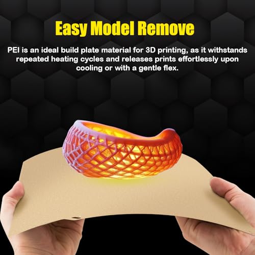 Centauri Carbon PEI Build Plate 260 x 271 mm, Double Sided Textured PEI Printing Plate Spring Steel Print Bed for Elegoo Centauri Carbon 3D Printer