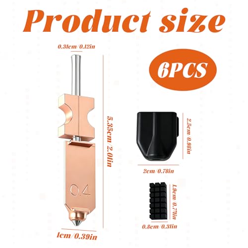 AD5X Nozzle,for Flashforge AD5X Nozzle Components, 2 Piece 3D Printer Accessory Set, Hardened Steel Nozzle Upgrade for High-Speed Printing, Compatible for Flashforge AD5X 3D Printers