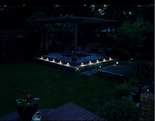 FVTLED Pack of 6 Warm White LED Deck Lights kit Φ1.38 Outdoor Garden Yard Decoration Lamp Recessed Pathway Step Warm White LED Lighting, Black 6pcs Warm White (Black)
