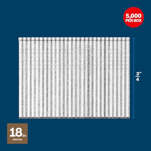 Bosch GNH18G100GV 1 In. x 18ga Brad Nails (5000 Per Box)