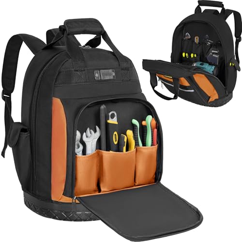 Tool Backpack, Work Tool Bag with Multi-Use Pockets Orange Standard Version