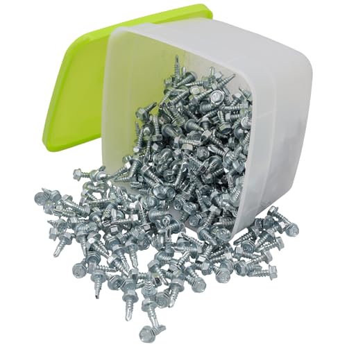 Supplying Demand 86-11204-500PK HVAC Self-Tapping Sheet Metal Screws - Size 8 x 1/2 in. - 1/4 in. Hex Head