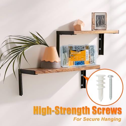 KURUI Drywall Anchors and Screws Assortment Kit, Plastic Wall Anchors and Flat Head Screws
