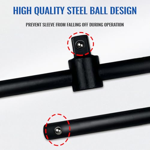 3/4 Inch Drive Sliding T-Handle Socket Wrench, 18.9 Inch Heavy Duty Steel Bar 3/4"