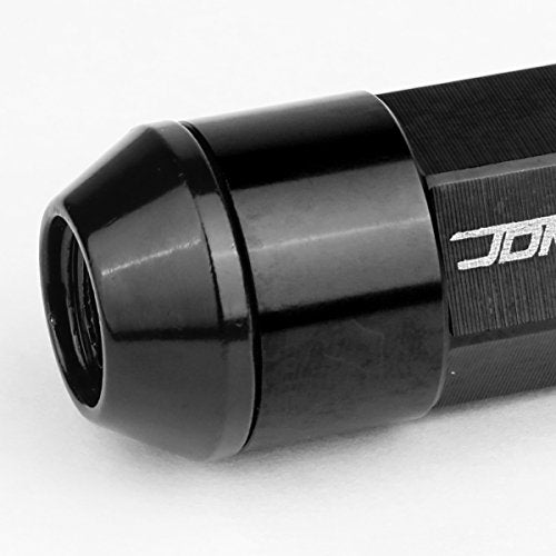 DNA Motoring LN-ZTL-9027-15-BK 20Pcs M12 x 1.5 Open/Closed End Style 23mm OD/53mm Height Wheel Lug Nuts w/Deep Drive Extension, Black M12 x 1.25 Red