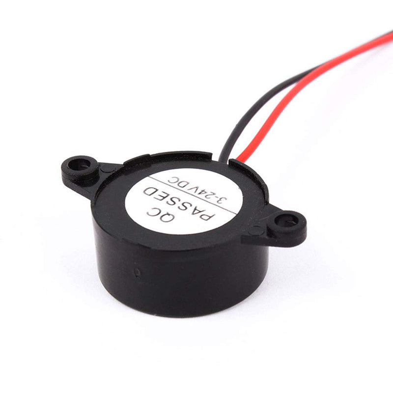 Wenxiaw Alarm System Buzzer Piezo Electric Buzzer 12V Active Piezoelectric Buzzer DC 3-24V Buzzer Alarm Piezo Sounder Continuous Sound Intermitent Beep, Pack of 6, Black