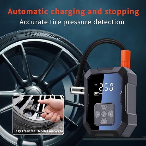 QUMOX Portable Air Compressor Tire Inflator - 4000mAh Rechargeable Cordless WY-7075