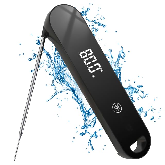 0.5 Second Instant Read Food Thermometer Professional Ultra Fast Meat Thermometer Digital Kitchen Thermometer for Cooking, Grill Thermometer, Waterproof IP67 BBQ Thermometer