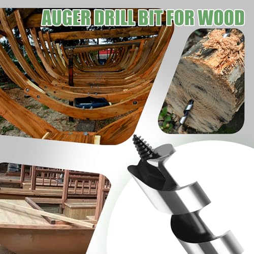 1-1/2 x 18 Auger Drill Bit for Wood,38x460mm Hex Shank Ship Auger Bit 1-1/2 in x 18 in