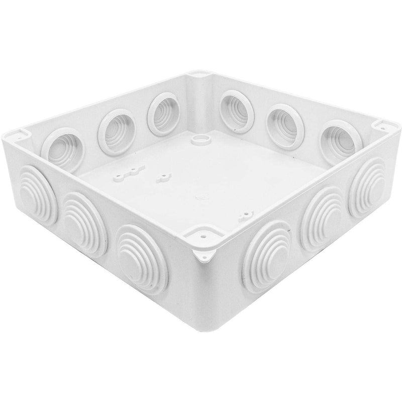 Lumonic distribution box white 200x200x80mm with 12 openings I junction box surface-mounted - IP65 I junction box, terminal box, junction box for indoor and outdoor use