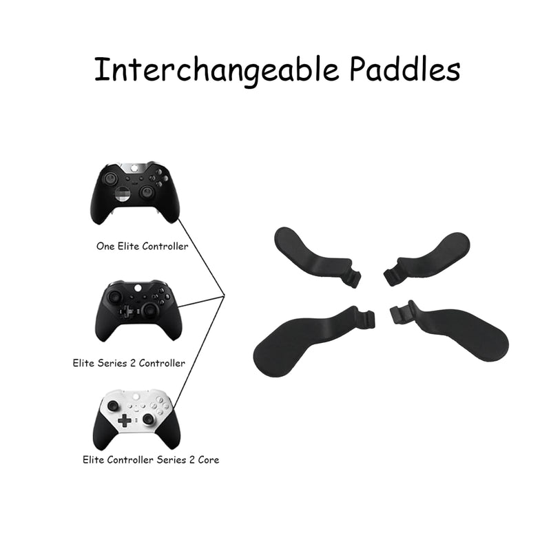 Anglepingping 4 PCS Elite Controller Paddles for Xbox One Elite Controller Series 2 Model 1797/1698,Stainless Steel Replacement Parts for Xbox Elite Controller Series 2 Core(Black) black