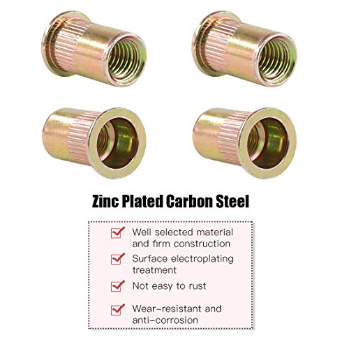 Hilitchi 60 Pcs 1/2-13 UNC Rivet Nuts Threaded Insert Nut (1/2-13 UNC Rivnut)