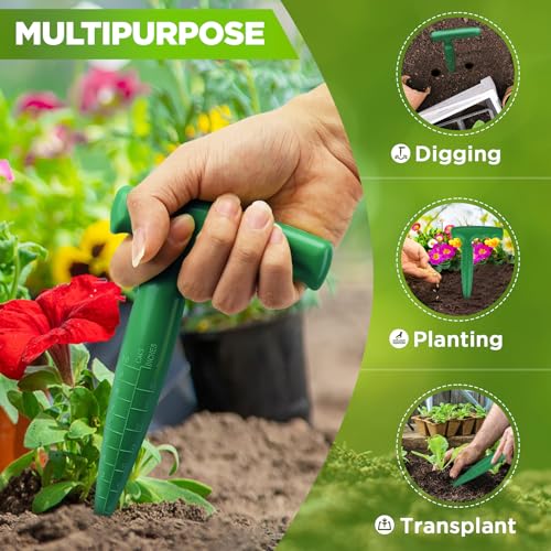 Dibbler Gardening Tool with Measurements - Bulb Planter Tool