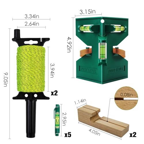 10PCS Masonry Line String Set for Bricklaying and Alignment Flu-yellow Black