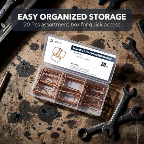 PTO Square Shaft Locking Pin, 1/4" x 2-1/2", 20 Pcs