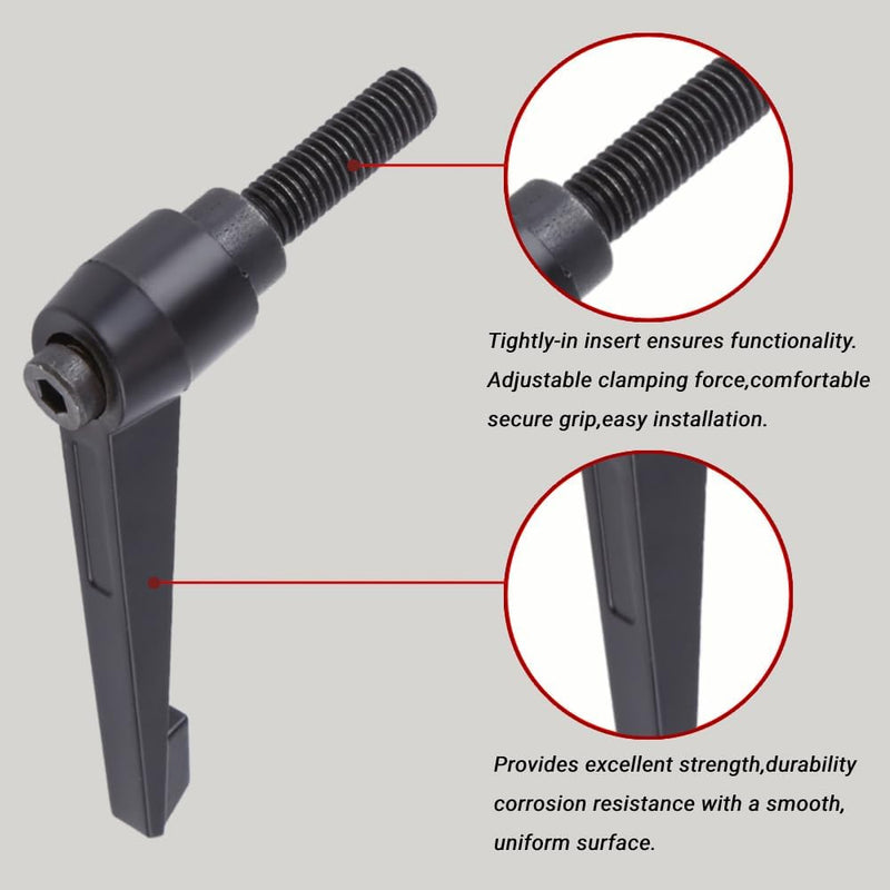 Clamping Lever 1 Piece M10 Male Thread 25-50 mm Adjustable Handle Clamping Lever Hex Socket Drive for Mechanical Engineering, Tool Making (M10 x 50)
